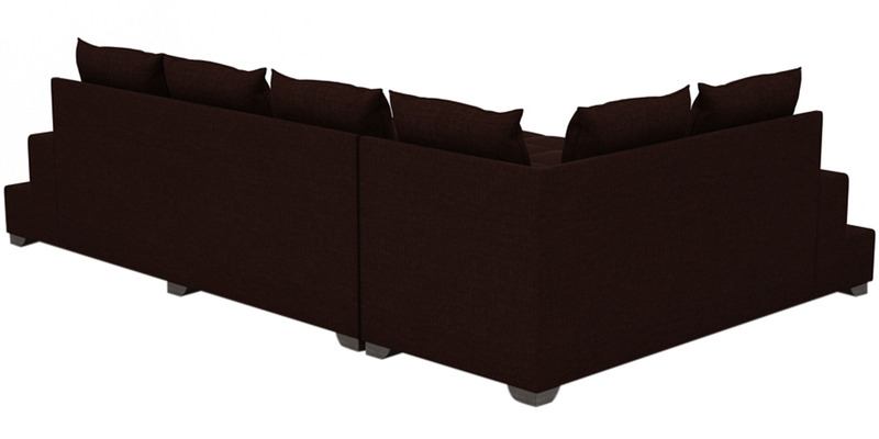 Aursen Modular Sofa with Center Table & Two Pouffes in Dark Brown